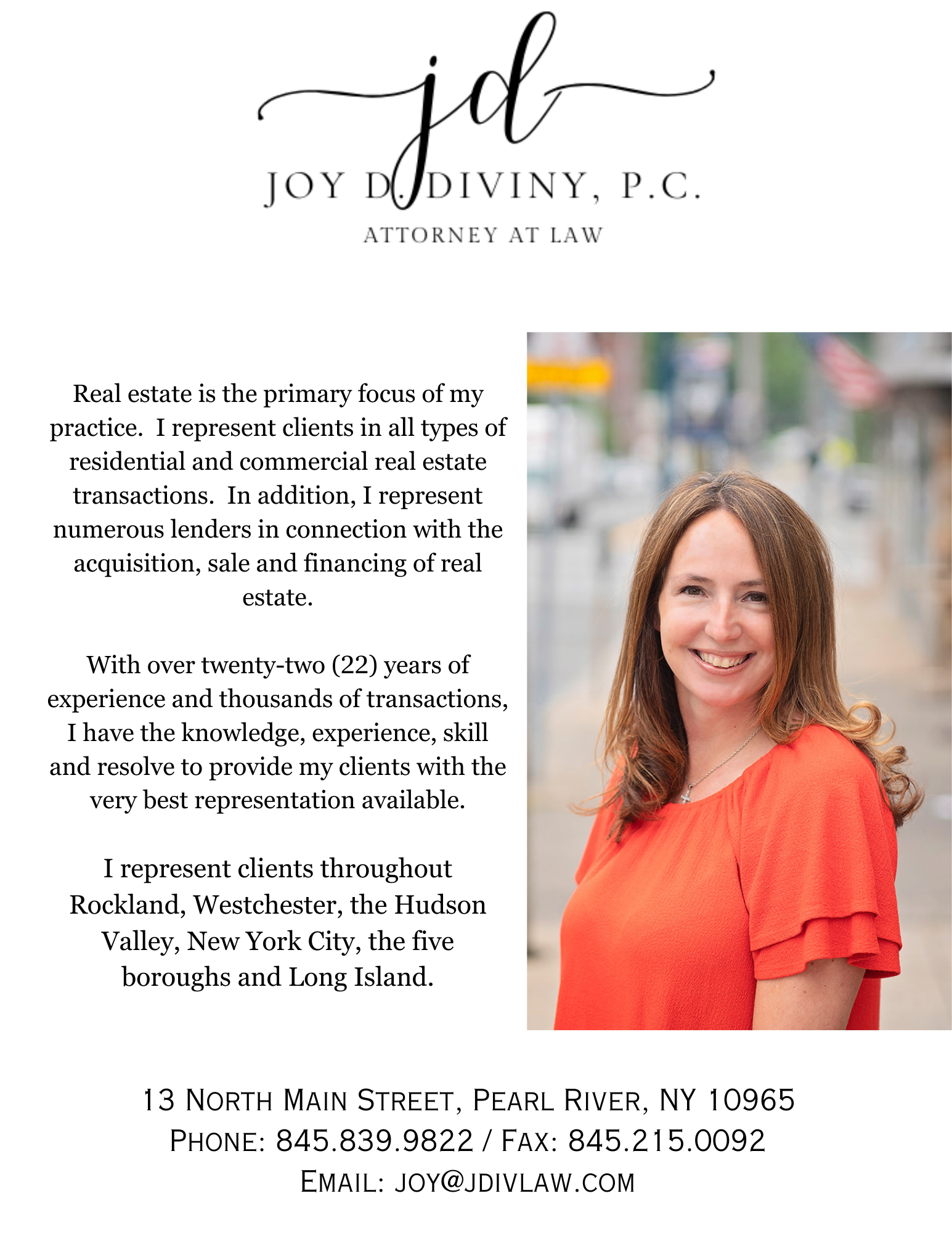 Joy D. Diviny, P.C. commitment statement